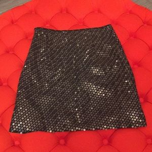 Poleci Black Sequin Mini Skirt